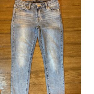 Lucky Brand Womens Skinny Jeans Light Wash Raw Hem Size 6 28 Mid Rise Denim